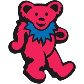 Dancing Bear - Red with Blue Necklace - Bumper Sticker/Decal
