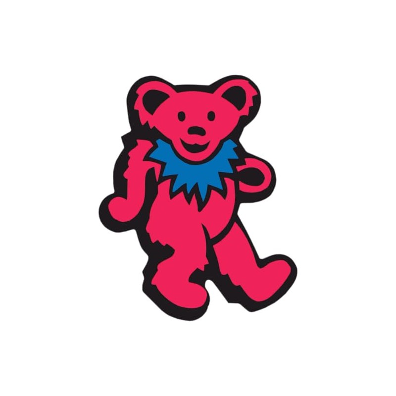 Dancing Bear - Red with Blue Necklace - Bumper Sticker/Decal