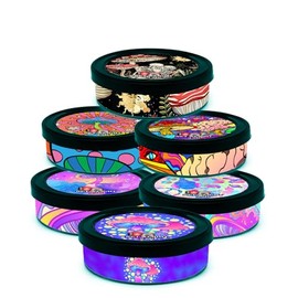 Malisseladi Self-Seal Cali Tin Can with Ring Lid and Labels Side Stickers Pressitin Stickers Tin Tuna Can - No Tools Needed - 100ml/3.5g-20 Sets (Simplicity)