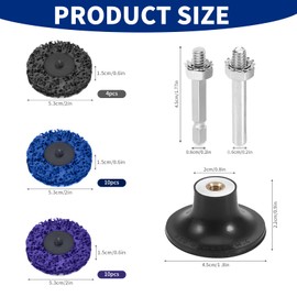 24 PCS Grinding Discs, 2 Inch 50mm Durable Grinder Sanding Discs with 2 Shank Rust Removal Strip Discs Stripping Wheel for Metal Steel Grinding Polishing (Purple, Blue, Black)