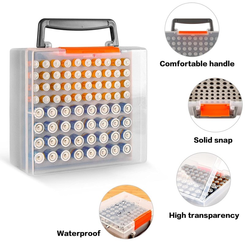 FULLCASE Battery Storage Organizer Holder Holds 72 AA AAA Batteries,