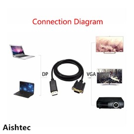 AISHTEC Cavi DisplayPort auf VGA Adapter 1080P HD