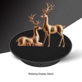 Motorised Rotating Display Stand, 20 cm Diameter, Load 8 kg, Electric Rotating Turntable, 3 Speeds, Adjustable Display Stand for Photo Products, Jewellery, (Black)