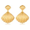 HESSAWELL Gold Shell Earrings 14K Gold Plated Beach Earrings for