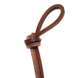 esnado Leather Cord Flat Square 3 mm x 2 mm Brown 5 m Length Selectable