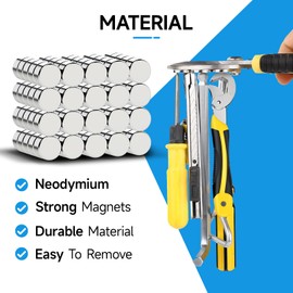 100-Pack Strong Refrigerator Magnets - Silver Nickel Round Small Mini Sizes for Fridge, Whiteboard, Math, Office & Home (8x3mm)