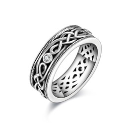 YFN Unisex Celtic Knot Ring Sterling Silver Infinity Band Vintage Ring Jewelry Gift for Women Men (10)