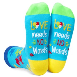 HAPPYPOP Gifts for Autistic Adults - Best Autism Awareness Gifts for Mom Dad Teacher Women Men, Autistic Autism Puzzle Socks