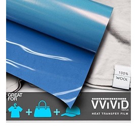 VViViD Sky Blue Heavy-Duty Iron-on Heat Transfer Vinyl Film (12" x 15ft Roll)