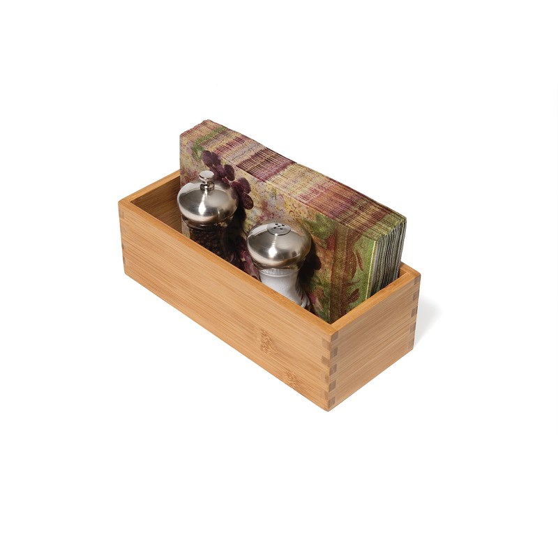 Lipper International Bamboo Utensil Holder Storage Box for Cooking Tools,