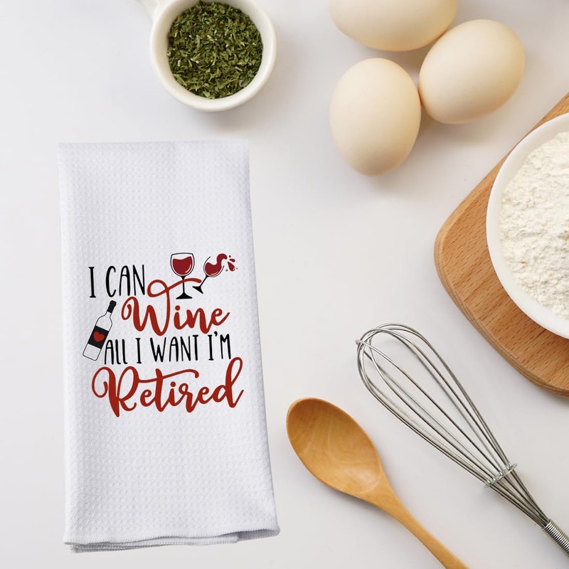 PWHAOO Wine Drinker Kitchen Towel I Can Wine All I
