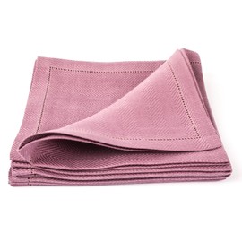 Set of 4 Napkins Mauve Linen Emilia