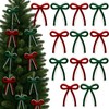 Suncalla 24 Pcs Pearl Bow Ornaments 4.8 Inch Crochet Xmas