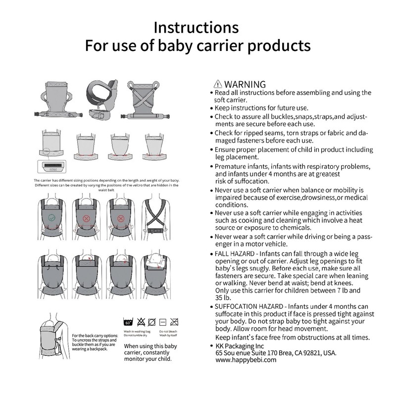 ·NEST BLANCHE· Baby Carrier for Newborn to Toddler, 7-35 lbs