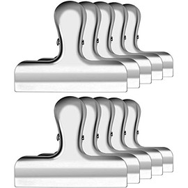 Clips de bolsa de chip, Paquete de 10 Clips para bolsas de acero inoxidable,3 pulgadas de ancho, Clip de metal para bolsas de almacenamiento de alimentos,sellado hermético, cocina, uso doméstico