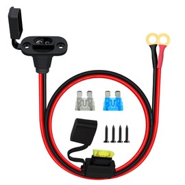 HuaLiSiJi SAE Power Socket Sidewall Port to O Ring SAE Sidewall Port 12AWG Quick Connect with Fuse and Dust Cover for Solar Panel Automotive Marine Motorcycle (1.6 FT/0.5 m)