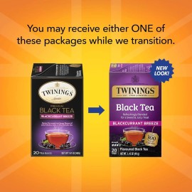 Twinings 3 Pack - Twinings Blackcurrant Breeze Black Tea - 20 Count