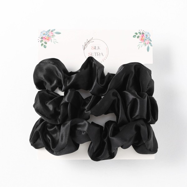 Silk Sutra Hair Scrunchies for Frizz Prevention, 22 Momme 100%