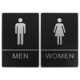 SHINEOFI 2 Letreros De Baño Para Hombres Y Mujeres Que Cumplen Con Ada Letreros Para Puertas De Baño Letreros De Inodoro Para Oficinas Negocios Y Restaurantes