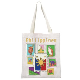 MEIKIUP Philippines Gift Philippines Stamp Collection Tote Bag Filipino Tote Bag Philippines Filipino Sun Star Shoulder Bag (CA Philippines TB)