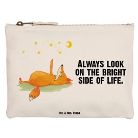 Mr. & Mrs. Panda Make-Up Bag Fox Stars, White, Hand Drawn