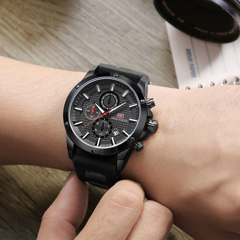 Minifocus 미니포커스 남성 러버메탈밴드 손목시계 MF0089G Minifocus Men's Rubber Metal