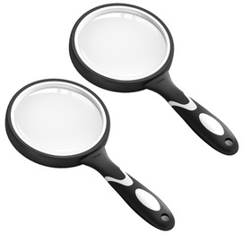 Large 10X Magnifying Glasses for Reading, Handheld Magnifying Glass for Bobbies Applied to Science Books Insects Hobby Observation Premium Soft Hand Shank for Seniors