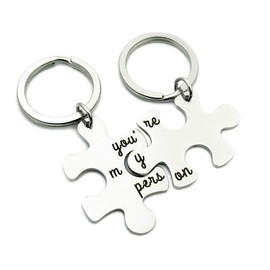 ZUOPIPI You're My Person Couple Keychains for Him and Her 2pcs Puzzle Piece Keychains Relationship Gifts (Puzzle Piece style2)