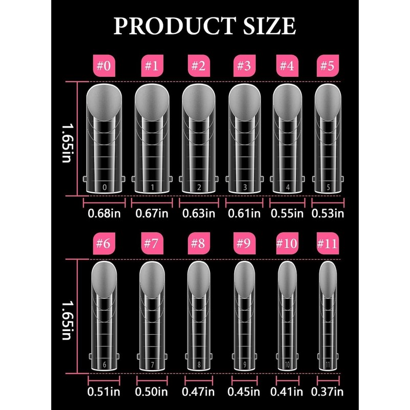 EBANKU Pack of 120 Poly Gel Nail Shapes for Toes,