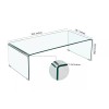 fenghuaglasshome Modern Rectangular Waterfall Design Tempered Glass Coffee Table