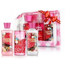 Vital Luxury Bath & Body Care Travel Set - Home Spa Set with Body Lotion, Shower Gel and Fragrance Mist (Cotton Candy)