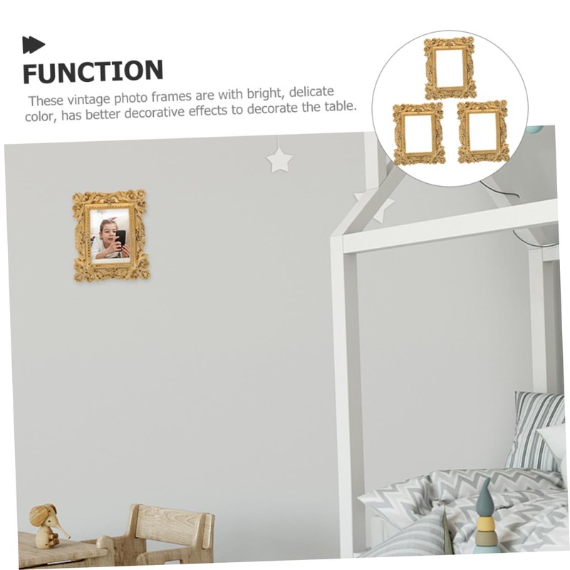 CIYODO 3pcs Small Photo Frame Gold Picture Frames Small Picture
