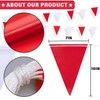 XIFAN Red and White Multicolor Pennant Banner Flags 7''x10'' Waring