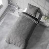 Visaggio Reversible Microfibre Bed Linen 135 x 200 cm Grey