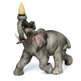 Puckator Elephant Backflow Incense Burner - Home Zen Meditation Decor Accessories - Incense Waterfall Cone Burner - Spiritual Feng Shui Gothic Goth Relaxation Gifts Gift - Desk Ornaments