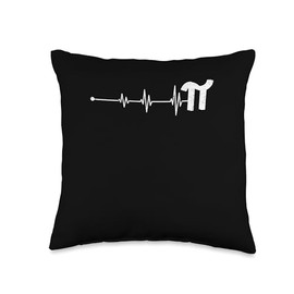 Pi Day Gifts Math And Science Teacher T-Shirts Pi Day Symbol Heartbeat Math Teacher Nursing Student Pulse Throw Pillow, 16x16, Multicolor