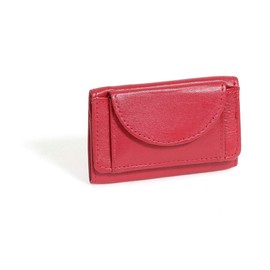 LEAS Small Men's and Women's wallet, Genuine Leather, red Mini-Edition''