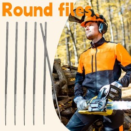 File for Chainsaw, Pack of 6 Chainsaw File, Chainsaw Round File, Hardened Steel Alloy Round Files, Repair and Sharpening Saw Chains, Lawnmower, Chainsaw Chain Sharpening Tools