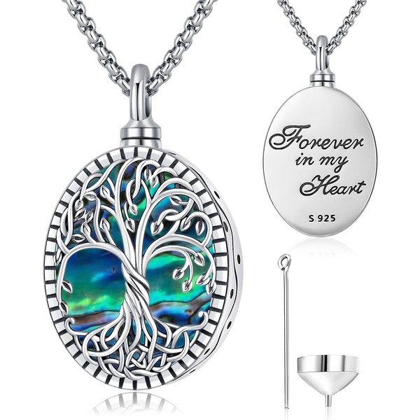 Tree of Life Urn Necklace for Ashes 925 Sterling Silver
