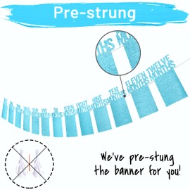 PartyHooman - Cartel de fotos para el primer cumpleaños para bebé de recién nacido a 12 meses, decoraciones para el primer cumpleaños para niños, guirnalda de hitos mensuales, pancarta de fotos para