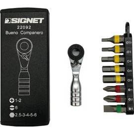 SIGNET 22092 Signet Ultra Short Ratchet with Bit Set