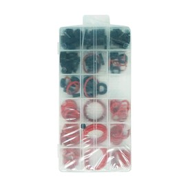 Dapetz ® 141Pc O-Rings Sealing Washers Set Assortment 18 Sizes Rubber & Fibre Round Spacer Washers for Faucet, Hose Plumbing, Tap Seal, Gasket, Fittings & Quick Repair Black and Red in Case