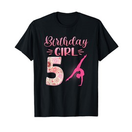 5th Birthday Girl Gymnastics Rainbow Gymnast 5 Years Old T-Shirt