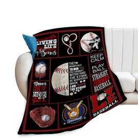 Baseball Blanket Baseball Gifts Throw Blankets Cozy Fleece Flannel Blanket Plush Lightweight Bedding Baseball Stuff for Boys Girls Men Women Kids Adults Lovers for Couch Sofa Bed Room Decor 40"X50"