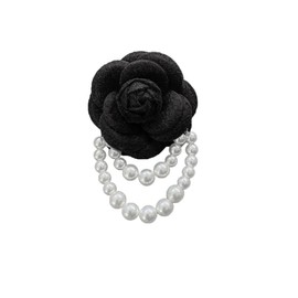 Vintage Elegant Camellia Flower Faux Pearl Brooch Pin Pearl Tassel Corsage For Women Girls Vintage Floral Pin Pearl Clothing Bag Scarf Decoration Pin Accessories