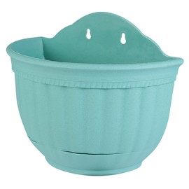 Totority Half Hanging Planter Flower Pot Green Small Durable Plastic Wall Mounted Flower Holder for Stylish Home Decor Space Saving Design for Indoor and Outdoor Use