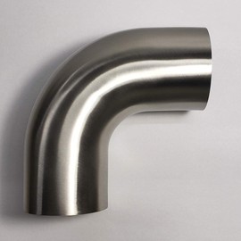 4" Stainless 90° Mandrel Bend Elbow - 1D Tight Radius - 16GA/.065" Wall - 2" Leg - SS304 - Stainless Bros