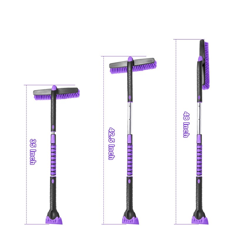 HEEYA 48 Inch Long Snow Brush for SUV, Extendable Ice
