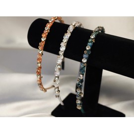 Seleny Crystal Embellished Rhinestone Headband (Gold, 1 cm)