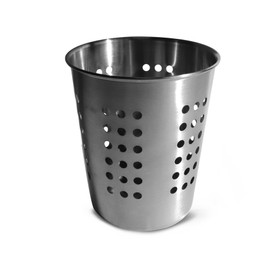 Fackelmann Porta posate conico, con fori che favoriscono una ventilazione ottimale, ideale per coltelli, forchette, cucchiai, materiale in acciaio inox, dimensione 12,5 cm